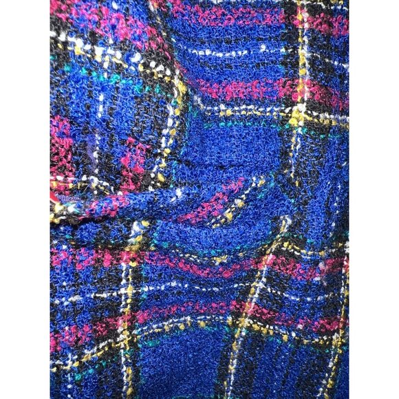 Vintage JR Bentley Blue Purple Plaide Blazer Wool Blend Size Medium one button - Picture 5 of 9